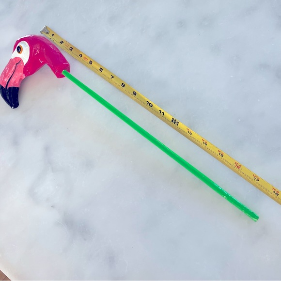 Flamingo papier-mâché shaker rattle. 18” - Picture 3 of 4